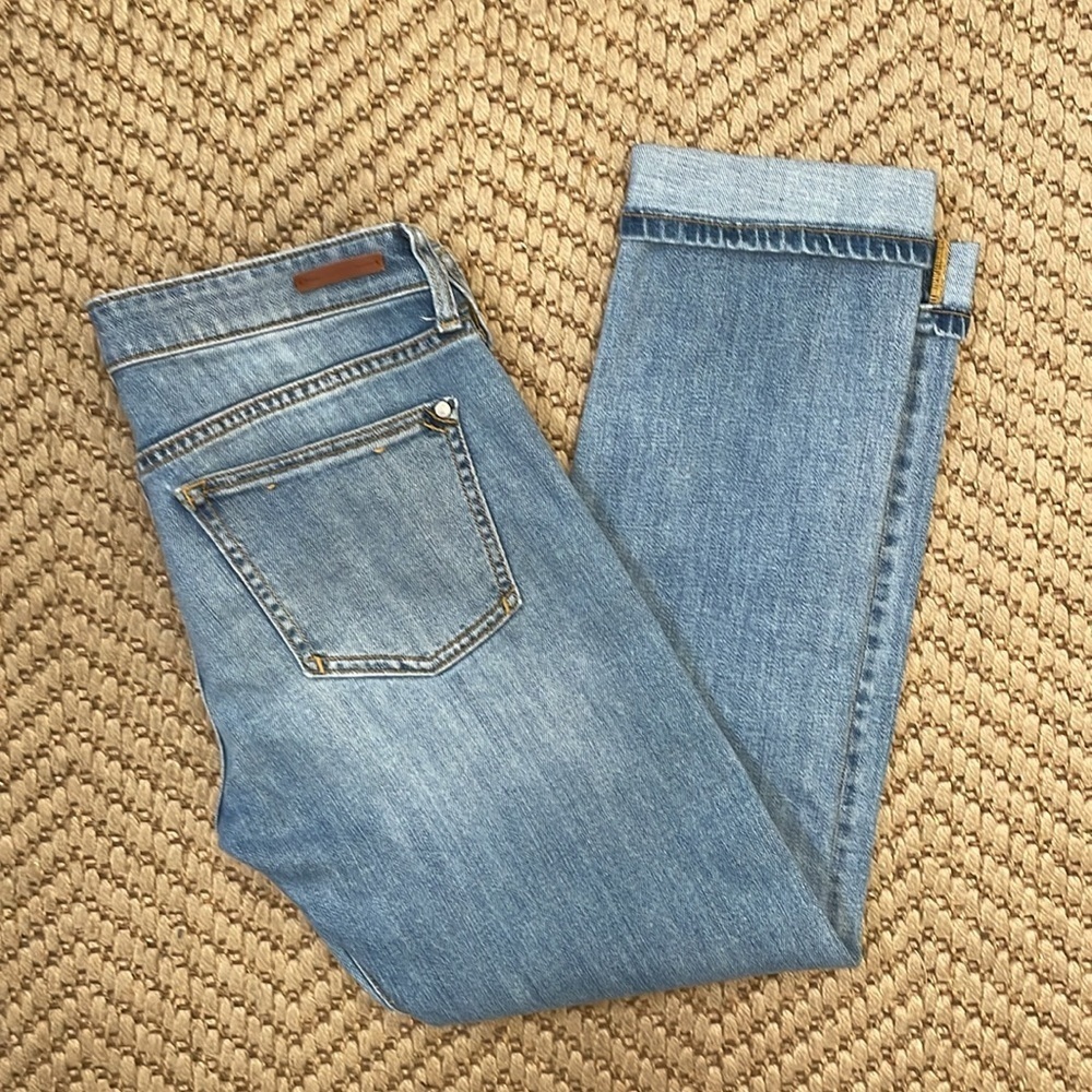 Anthropologie - Hyphen Cropped Straight Denim Jeans - Blue - 27